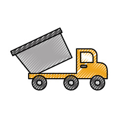 tipper truck construction loose material vector illustration