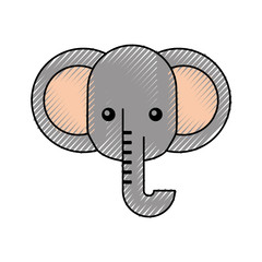 cute cartoon elephant animal wildlife vector illustration