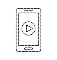 smartphone play button digital online vector illustration