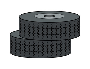 Vector Tyres of truck clip-art
