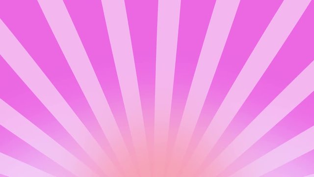 Comic pink Burst vector background. Cartoon sun light Background with space for your logo or title, Feminine pink and purple tones Retro Pattern seamless loop. motion background, Stripes rotating.