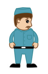 Adult Cartoon Taxi Driver Character