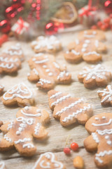 Christmas background on wooden