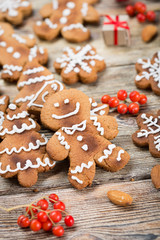 Christmas background on wooden