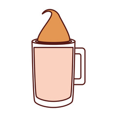 coffee drink icon over white background colorful design vector illustration