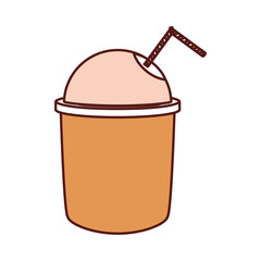 coffee drink icon over white background colorful design vector illustration