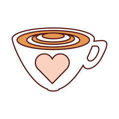 coffee mug with heart icon over white background colorful design vector illustration