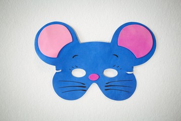 High angle view of cat mask