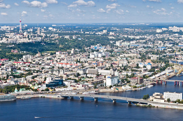 Fototapeta premium Aerial view of the city. Kiev, Ukraine. Kyiv, Ukraine