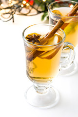 Mulled cider isolated on white background

