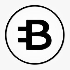 Bytecoin cryptocurrency. Vector sign icon. Internet money