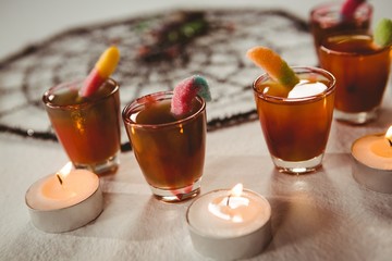 Drinks with candles with decoration