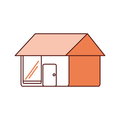 house icon over white background colorful design vector illustration