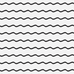 Wave lines seamless pattern. Horizontal curved strip. Vector background.