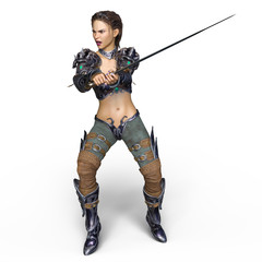 Fototapeta premium 女性騎士