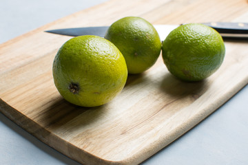 Fresh lime on a cutting board