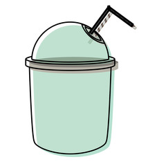 plastic cup icon over white background vector illustration