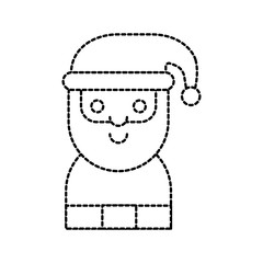 santa claus christmas cartoon character with hat and beard vector illustration