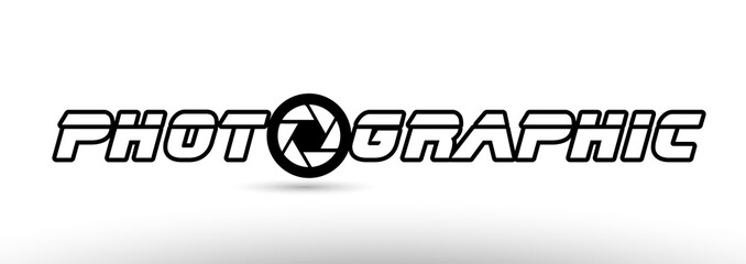 photographic photography camera aperture text concept logo icon design