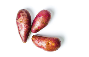 red potatoes isolated on white background