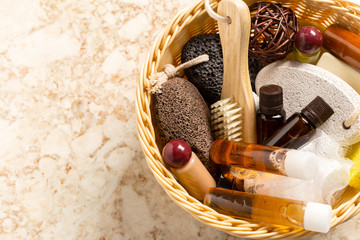 some bath accessories