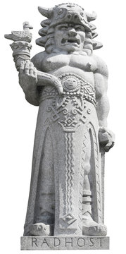Statue of god Radegast on Radhost Mountain in Beskydy Mountains, Moravia (Czech Republic)