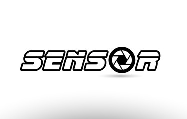 sensor photography camera aperture text concept logo icon design