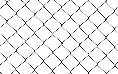 Steel mesh with white background