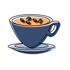 coffee mug icon over white background colorful design vector illustration