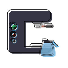 coffee maker machine icon over white background colorful design vector illustration