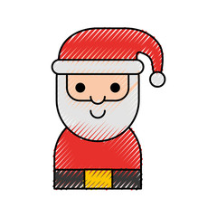 santa claus christmas cartoon character with hat and beard vector illustration