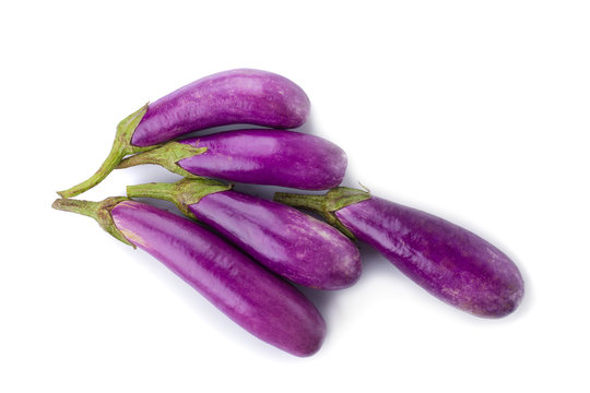 Eggplant or aubergine vegetable isolated on white background