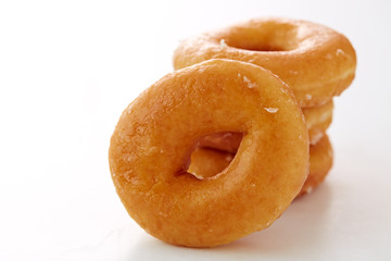 Glazed donutson a white Background