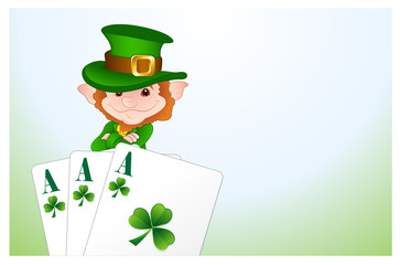 Leprechaun with Ace Cards