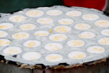 Coconut milk mix sugar and flour