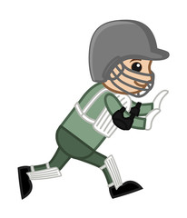 Hockey Player Running to Catch the Ball