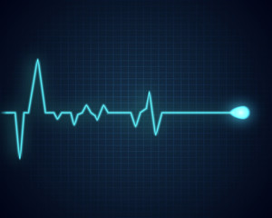 Naklejka premium Pulse graphic. Medical background with heart cardiogram. Vector background.