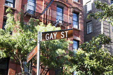 Fototapeta na wymiar Gay street sign in New York, United States