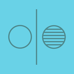 Opposite symbol color linear icon