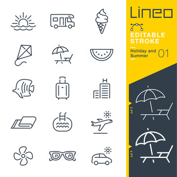 Lineo Editable Stroke - Holiday and Summer line icons
Vector Icons - Adjust stroke weight - Expand to any size - Change to any colour