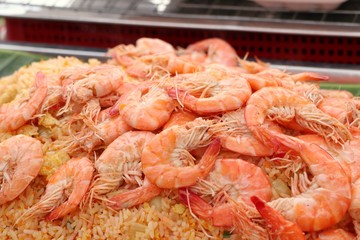 Shrimp fried rice in street food