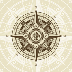 Vintage nautical wind rose