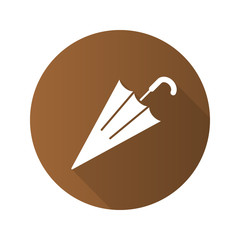 Umbrella flat design long shadow glyph icon