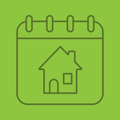 Home calendar color linear icon