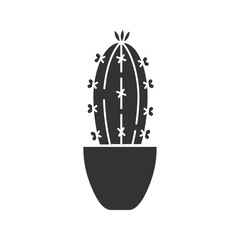Cactus in flowerpot glyph icon