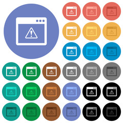 Application warning round flat multi colored icons