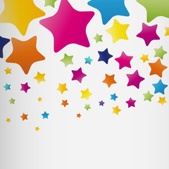 Stars background, abstract design pattern, colorful elements on a white background.