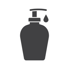Liquid soap bottle with drop glyph icon