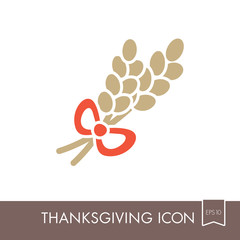 Spikelets wheat icon. Harvest. Thanksgiving vector