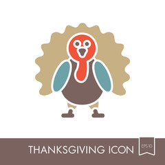 Turkey icon. Harvest. Thanksgiving vector